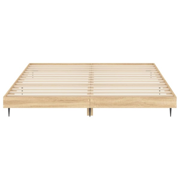 Estructura de cama madera contrachapada roble Sonoma 140x200 cm