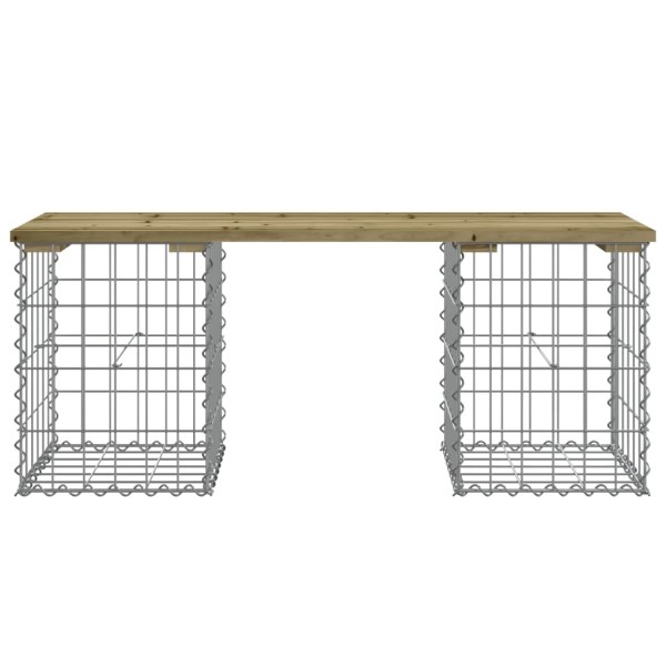 Banco jardín diseño gaviones madera pino impregnada 103x31x42cm