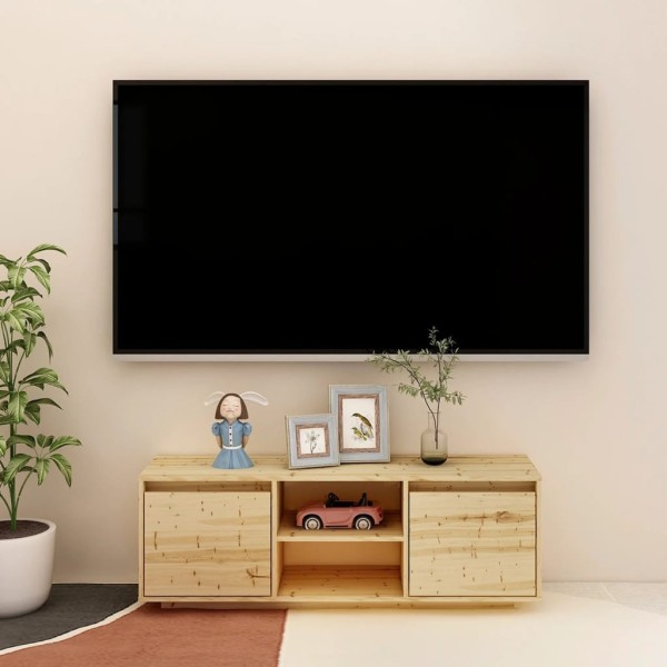 Mueble de TV madera maciza de abeto 110x30x40 cm