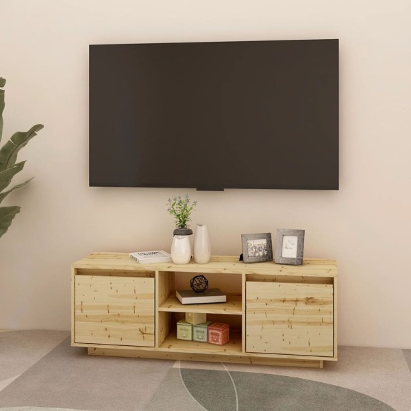 Mueble de TV madera maciza de abeto 110x30x40 cm