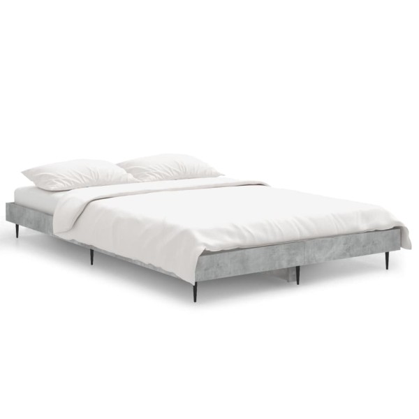 Estructura de cama madera contrachapada gris hormigón 120x190cm