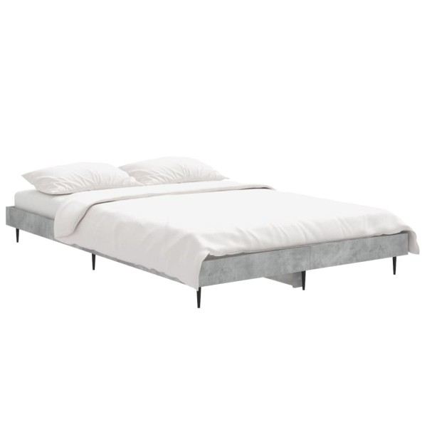 Estructura de cama madera contrachapada gris hormigón 120x190cm