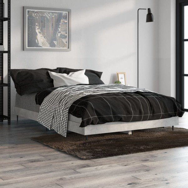 Estructura de cama madera contrachapada gris hormigón 120x190cm