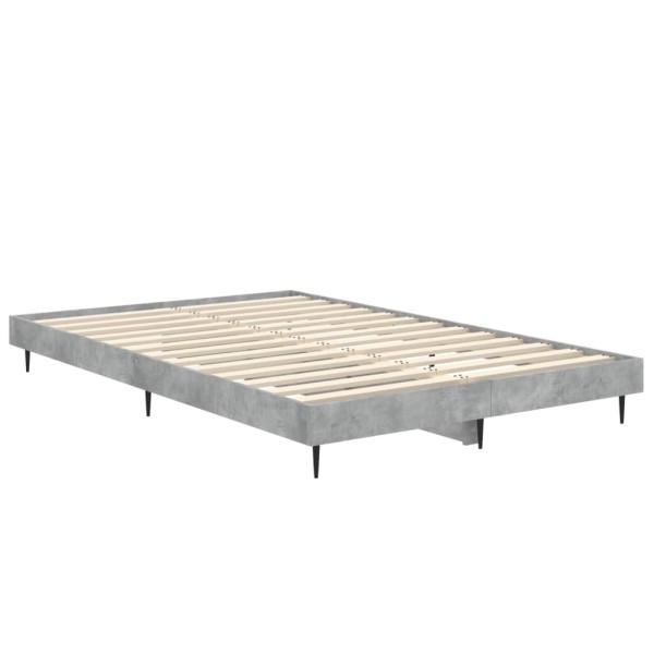 Estructura de cama madera contrachapada gris hormigón 120x190cm