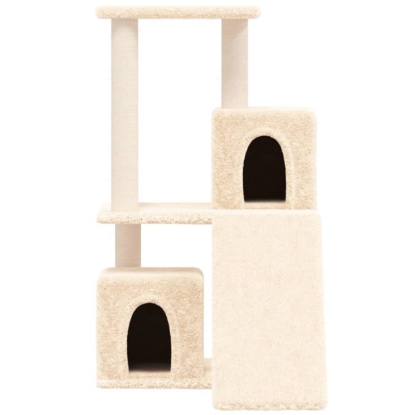 Rascador para gatos con postes de sisal color crema 82 cm