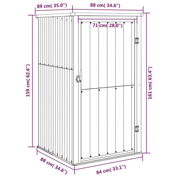 Cobertizo de herramientas jardín acero galvanizado 88x89x161 cm