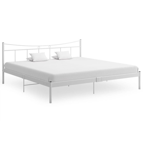 Estructura de cama de metal blanca 200x200 cm