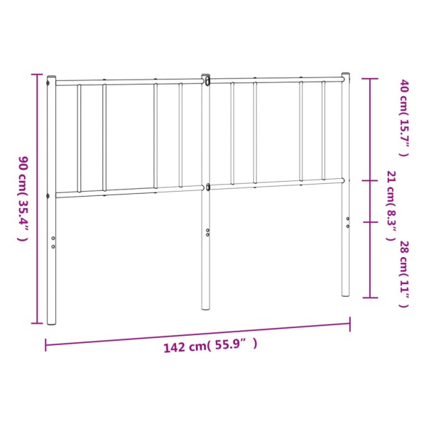 Cabecero de metal blanco 135 cm