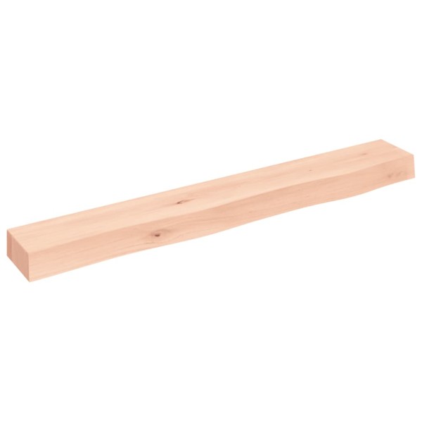 Estante de pared madera maciza de roble sin tratar 80x10x6 cm