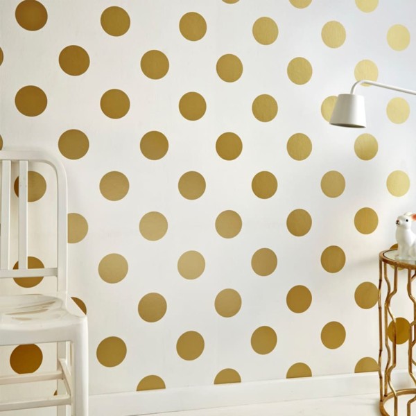 Noordwand Papel de pared Kids @ Home Dotty blanco y dorado