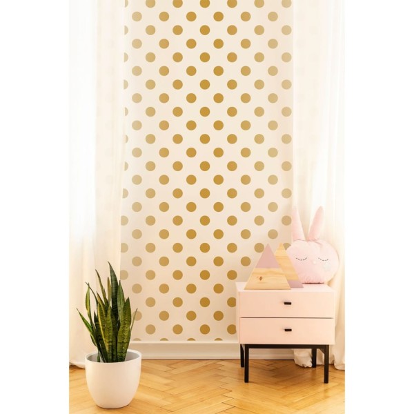 Noordwand Papel de pared Kids @ Home Dotty blanco y dorado