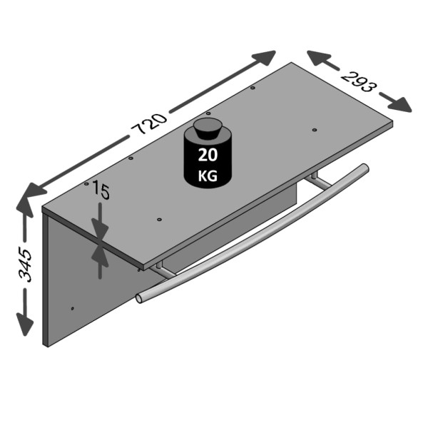 FMD Perchero de pared marrón envejecido 72x29,3x34,5 cm