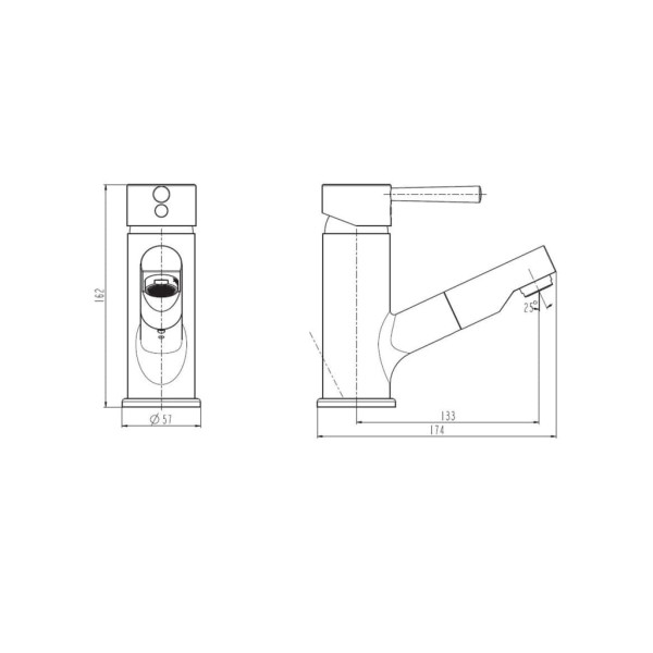 SCHÜTTE Grifo mezclador de lavabo con rociador extraíble