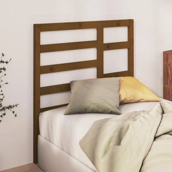 Cabecero de cama madera maciza de pino marrón miel 81x4x104 cm