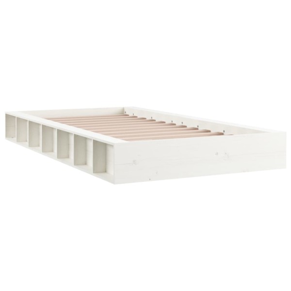 Estructura de cama de madera maciza blanco 140x190 cm