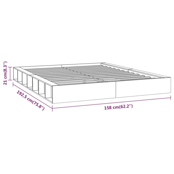 Estructura de cama de madera maciza blanco 140x190 cm