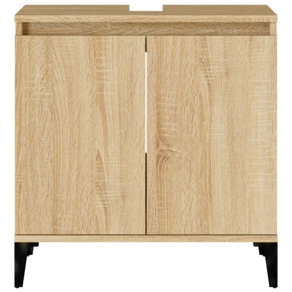 Armario de lavabo madera contrachapada roble Sonoma 58x33x60 cm