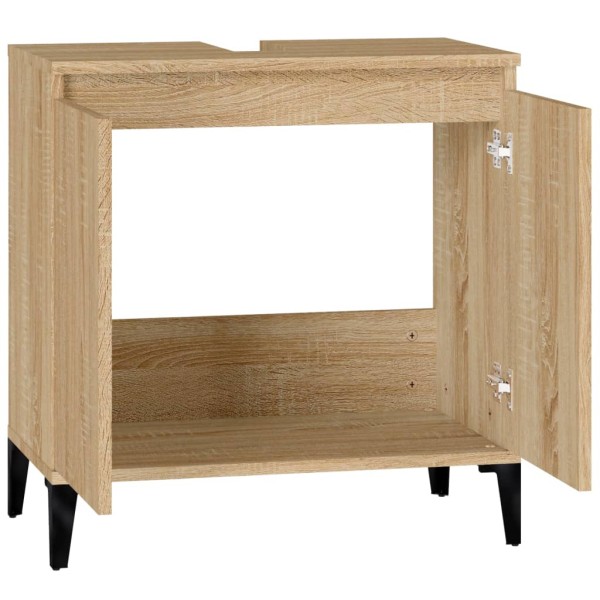 Armario de lavabo madera contrachapada roble Sonoma 58x33x60 cm