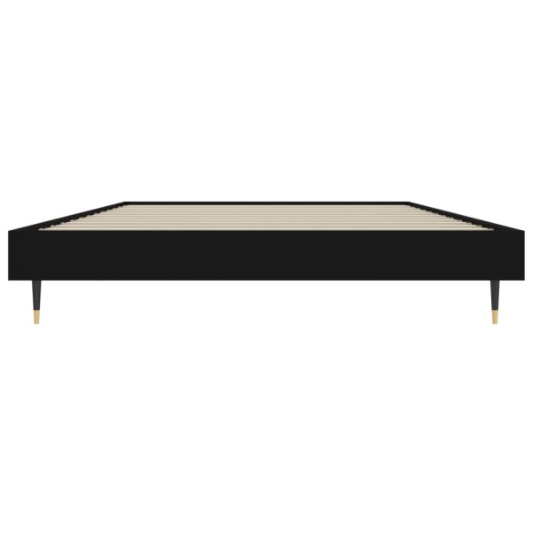 Estructura de cama madera contrachapada negra 90x190 cm