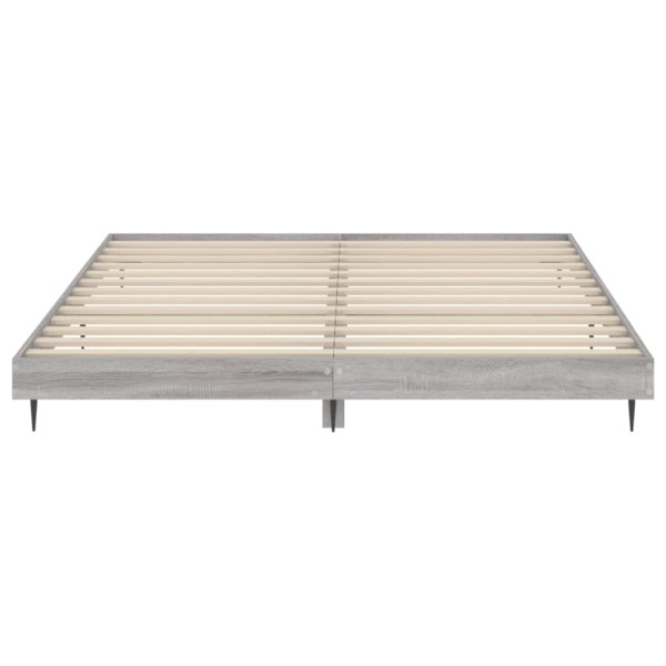 Estructura de cama madera contrachapada gris Sonoma 150x200 cm