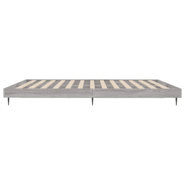 Estructura de cama madera contrachapada gris Sonoma 150x200 cm