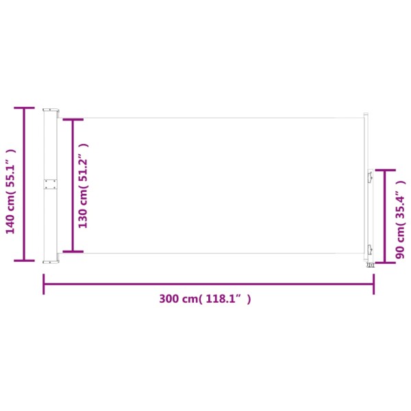 Toldo lateral retráctil para patio azul 140x300 cm