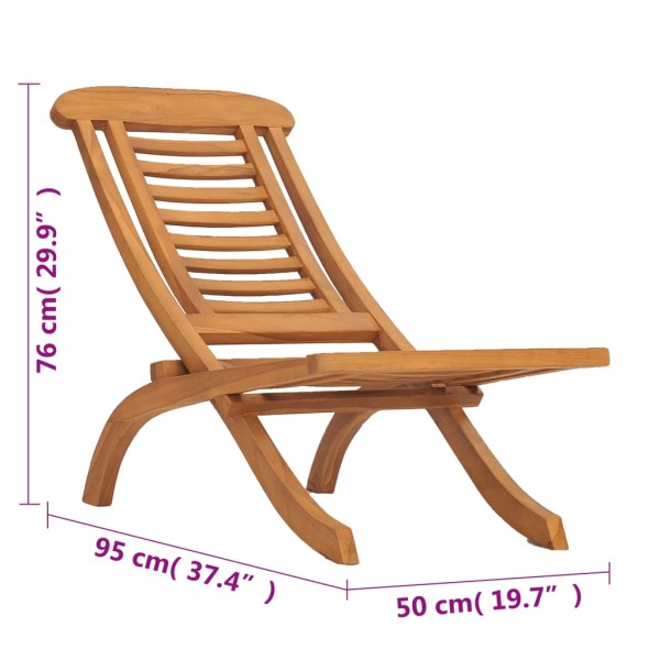 Silla de jardín plegables de madera maciza de teca