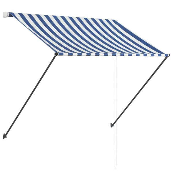 Toldo retráctil con LED azul y blanco 150x150 cm