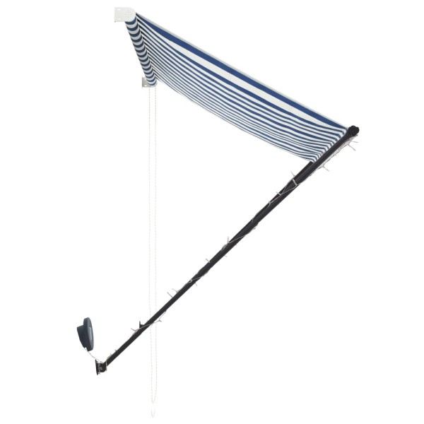 Toldo retráctil con LED azul y blanco 150x150 cm