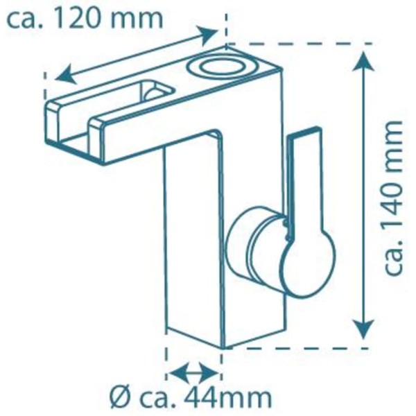 SCHÜTTE Grifo monomando de lavabo con caño en cascada ORINOCO