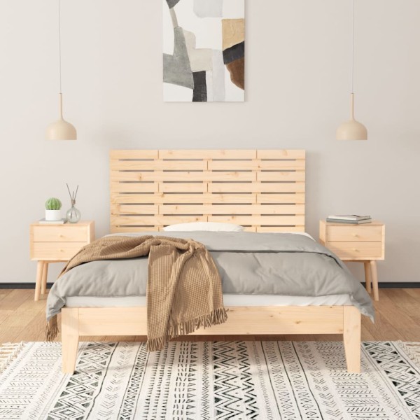 Cabecero de cama de pared madera maciza de pino 156x3x63 cm