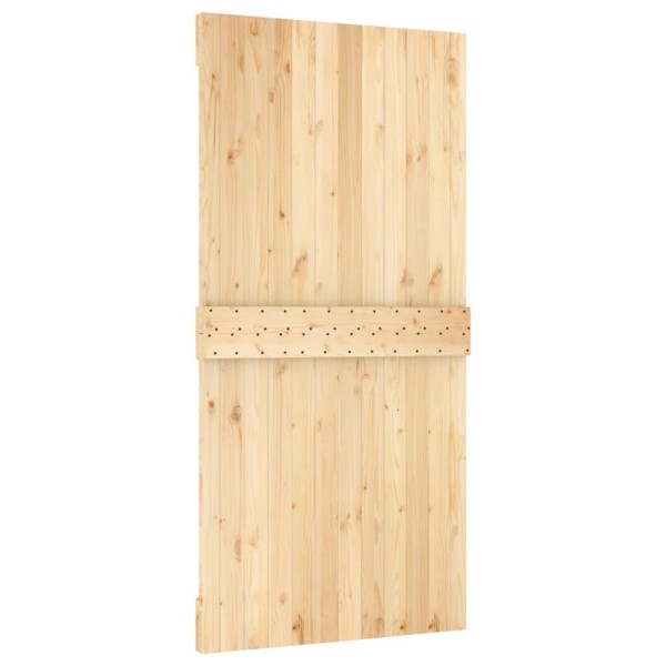 Puerta corredera con herrajes madera maciza de pino 100x210 cm