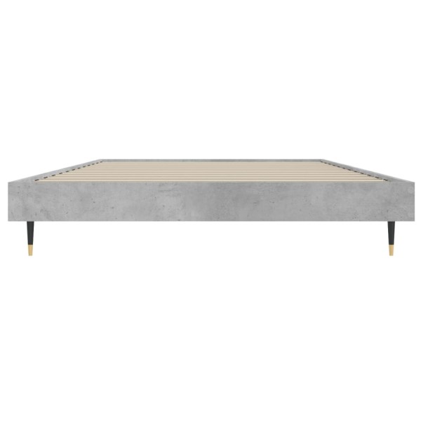 Estructura de cama madera contrachapada gris hormigón 90x190 cm