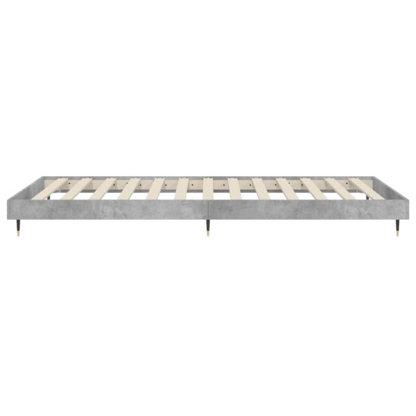 Estructura de cama madera contrachapada gris hormigón 90x190 cm