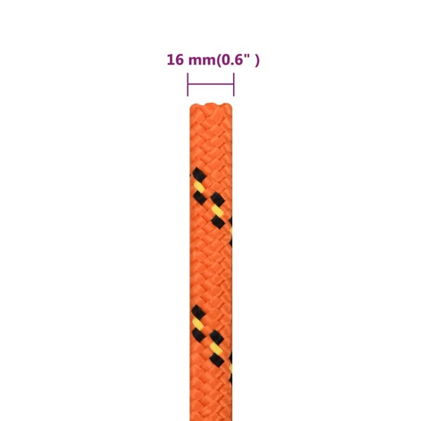 Cuerda de barco polipropileno naranja 16 mm 250 m