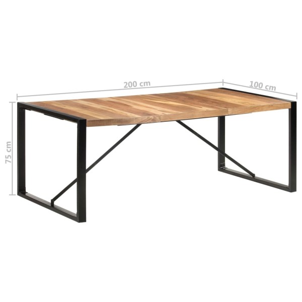 Mesa de comedor de madera maciza de sheesham 200x100x75 cm