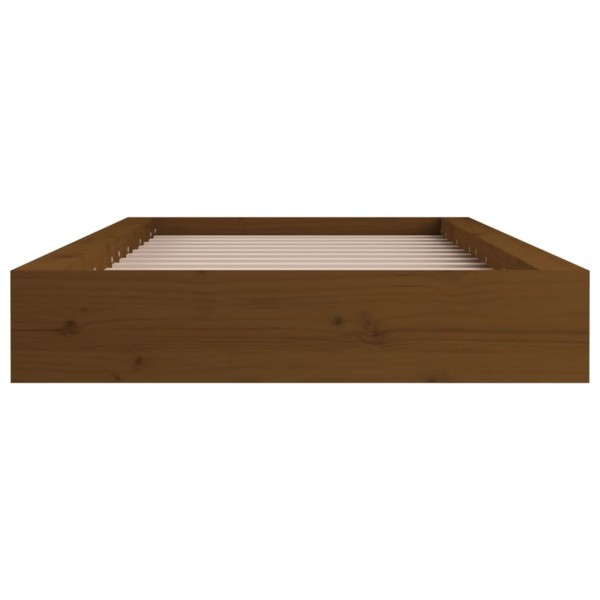 Estructura cama individual madera maciza marrón miel 75x190 cm