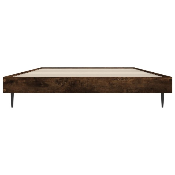 Estructura de cama madera contrachapada roble ahumado 90x190 cm