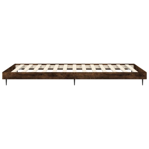 Estructura de cama madera contrachapada roble ahumado 90x190 cm