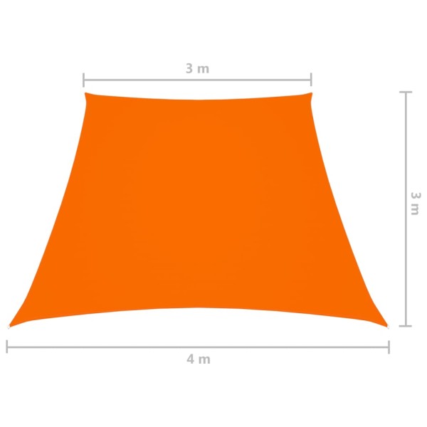 Toldo de vela trapezoidal tela oxford naranja 3/4x3 m