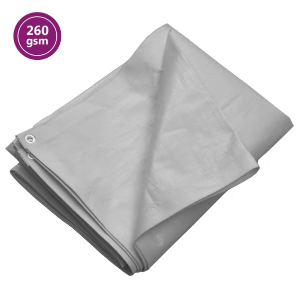 Lona HDPE gris 260 g/m² 8x12 m