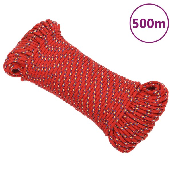 Cuerda de barco polipropileno rojo 4 mm 500 m