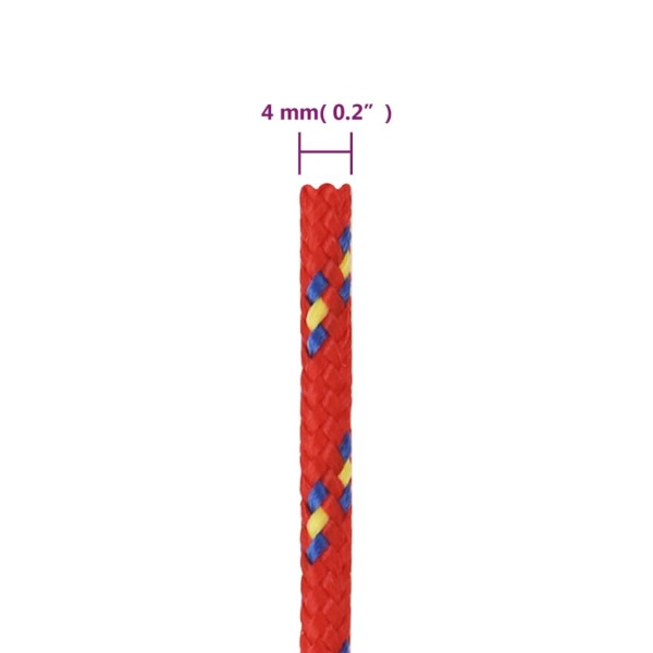 Cuerda de barco polipropileno rojo 4 mm 500 m