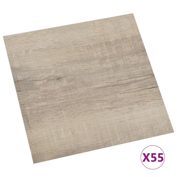 Lamas para suelo autoadhesivas 55 piezas PVC 5,11 m² gris taupe