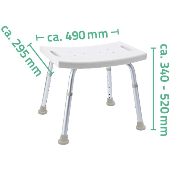 RIDDER Taburete de baño blanco 150 kg A00601101