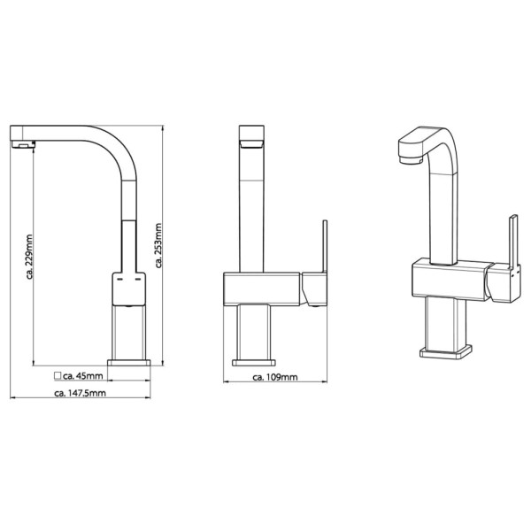 SCHÜTTE Grifo mezclador de lavabo SIGNO cromado