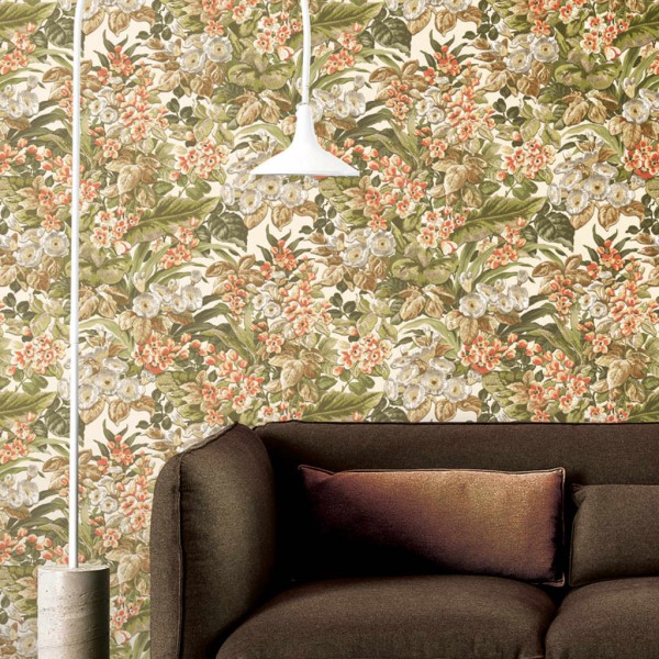 DUTCH WALLCOVERINGS Papel de pared Floral verde