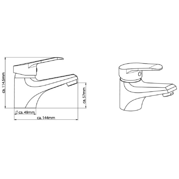 SCHÜTTE Grifo mezclador de lavabo TESSA cromado