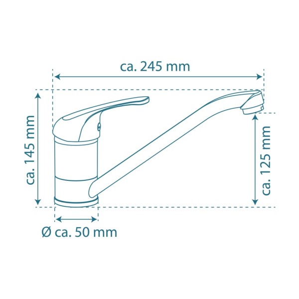 SCHÜTTE Grifo mezclador de fregadero FALCON baja presión cromado