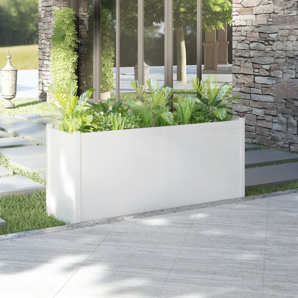 Jardinera madera maciza de pino blanco 150x50x70 cm